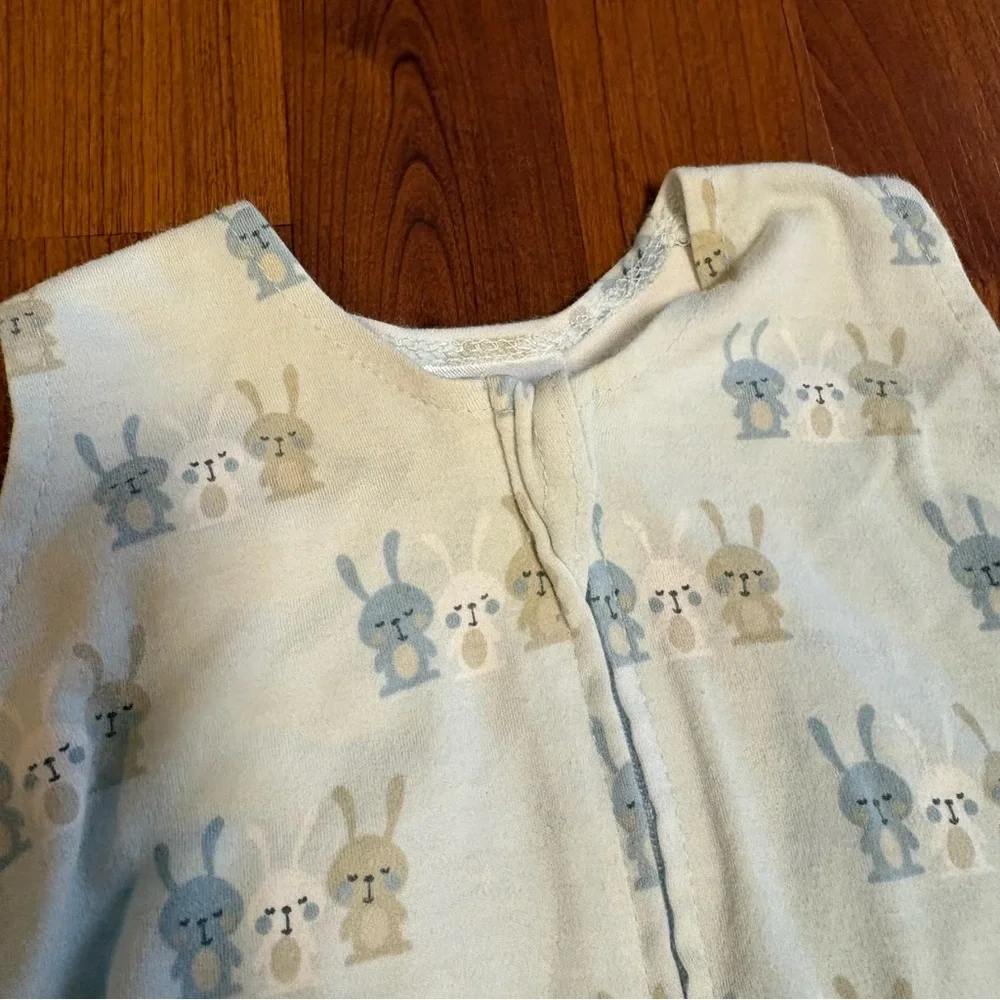 Halo SleepSack Swaddle in Light Blue with Rabbit Pattern - Picture 3 of 5